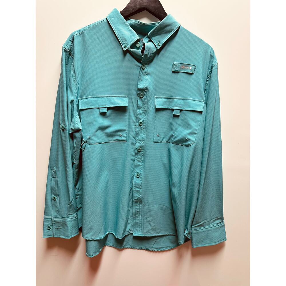 Silver Bait Men's Long Sleeve Fishing Shirt UPF 50/Wicking/Quick Dry Size Lg New